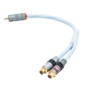 Cablu SUPRA Y-LINK 1RCA MALE - 2RCA FEMALE 25CM
