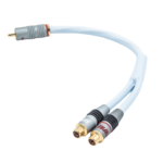 Cablu SUPRA Y-LINK 1RCA MALE - 2RCA FEMALE 25CM