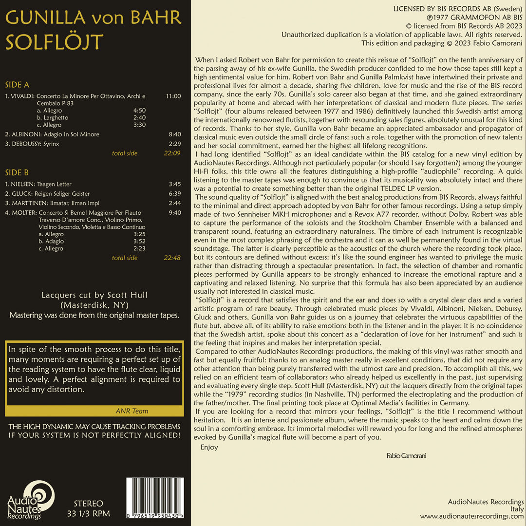Gunilla von Bahr – Solflöjt (Vinil 180g, LP)